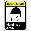National Marker Co Caution Sign 14x10 Rigid Plastic - Hard Hat Area CGA1RB